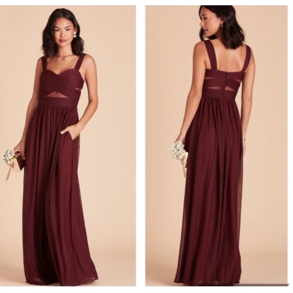 Birdy Grey semi formal Elsye side mesh evening maxi dress